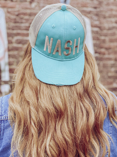 Lt Blue-Turquoise NASH Hat